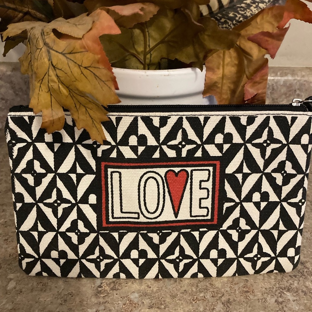 Brighton Black and White Love Pouch